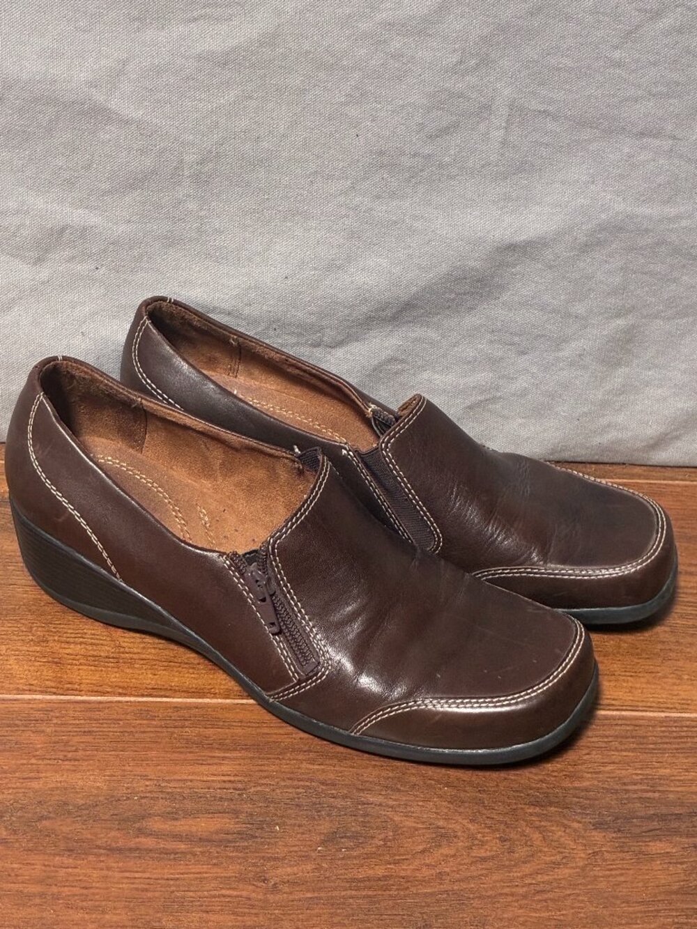 Naturalizer Aggie Women Brown Leather Slip On Comfort Shoe Size 10M Teacher-core